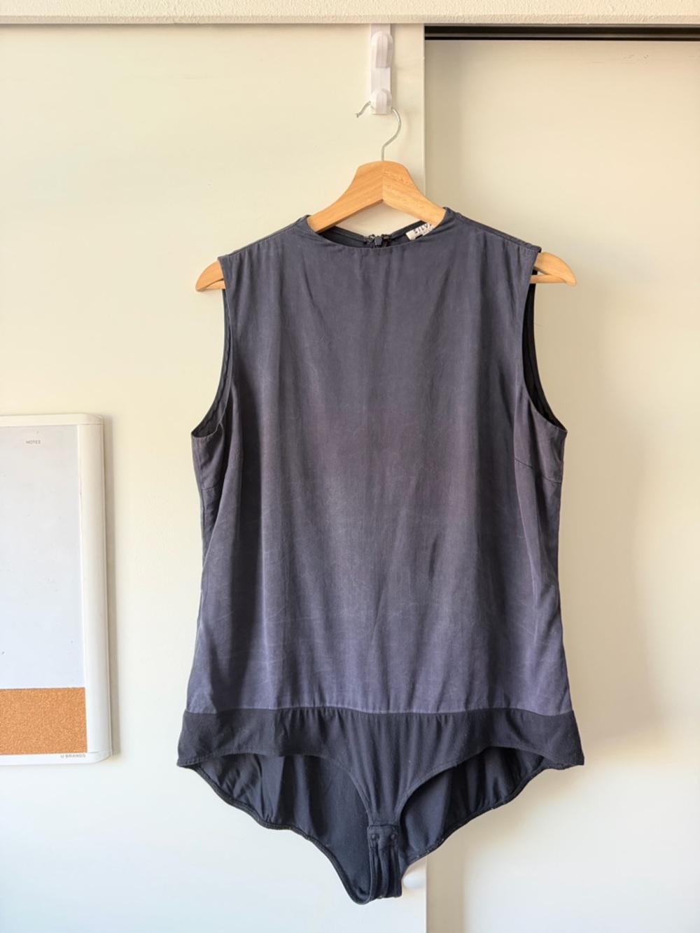 Silvae Sleeveless Navy Two-Tone Bodysuit